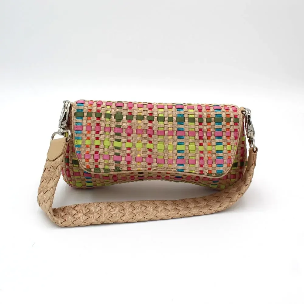 The Sak Woven Shoulder Bag Colorful Garden Party Resort Summer Beach Boho